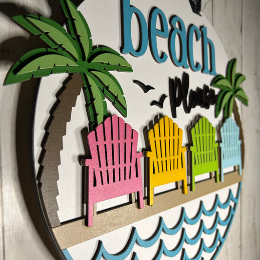Beach Please Summer Door Hanger