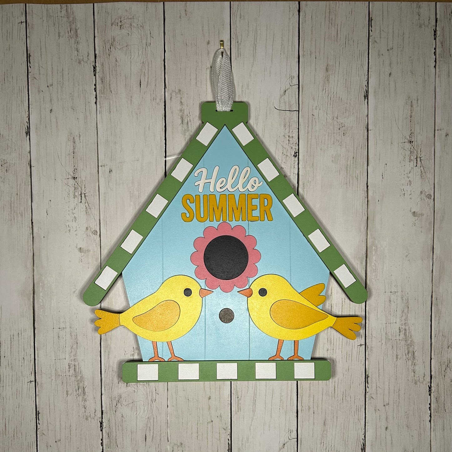 Hello Summer Birdhouse Door Hanger