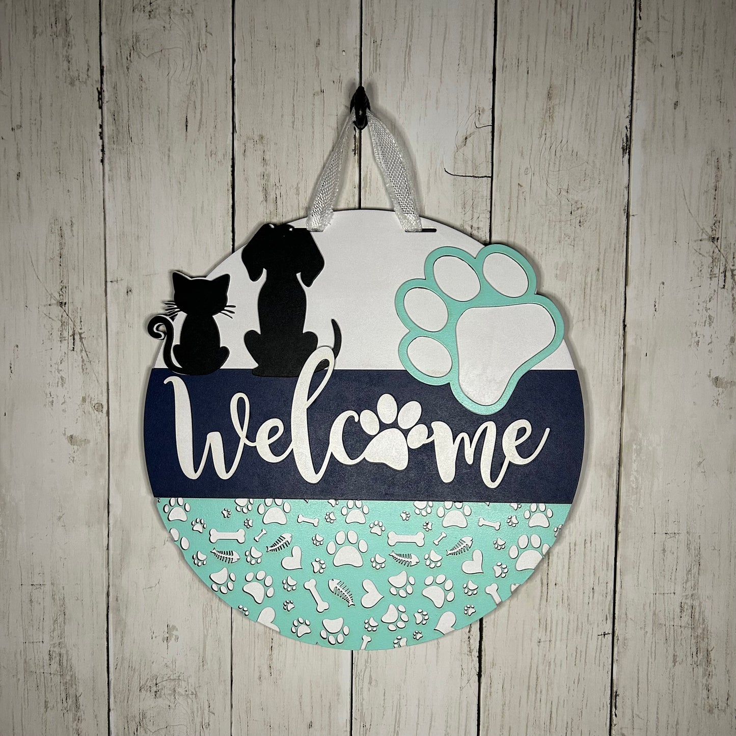 Cats and Dogs Welcome People Tolerated Door Hanger