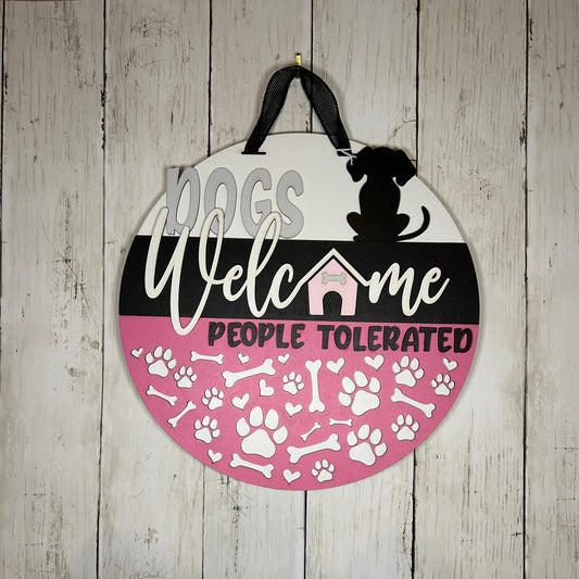 Dogs Welcome Door Hanger