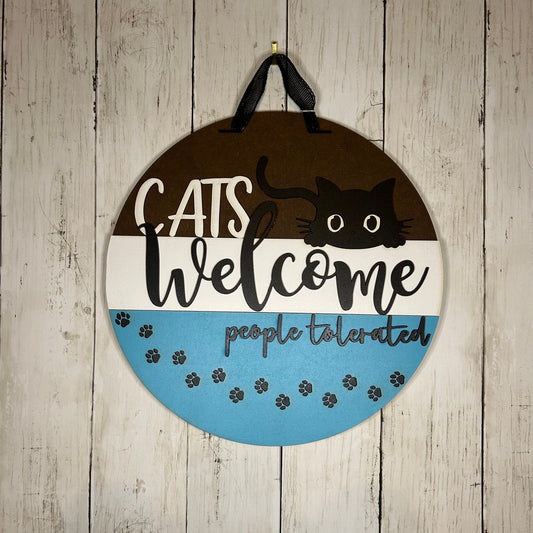 Cats Welcome Door Hanger