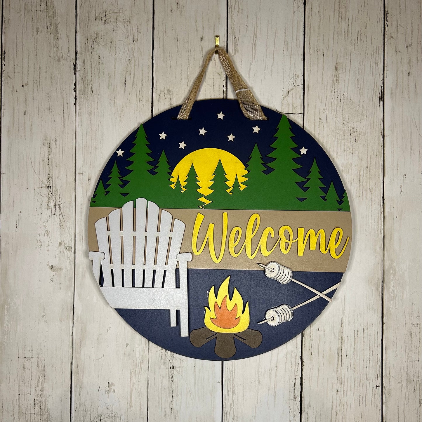 Welcome Campfire Door Hanger