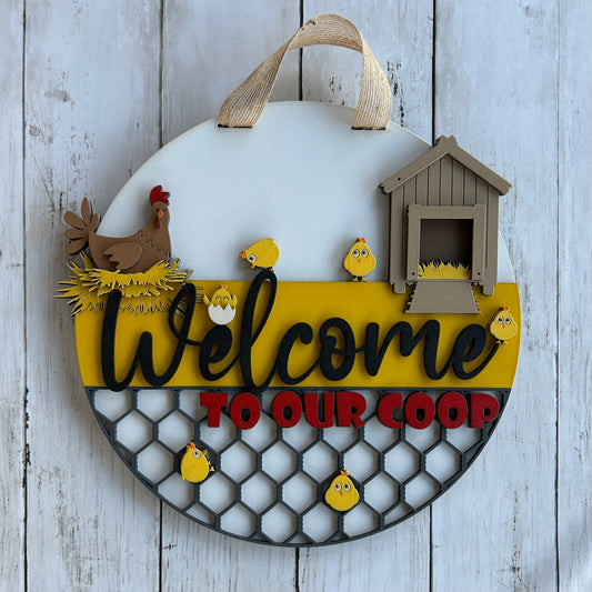 Welcome to Our Coop Door Hanger