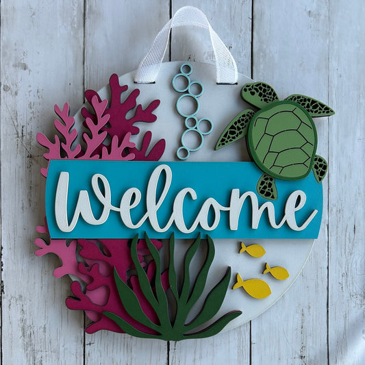 Sea Turtle Welcome Door Hanger