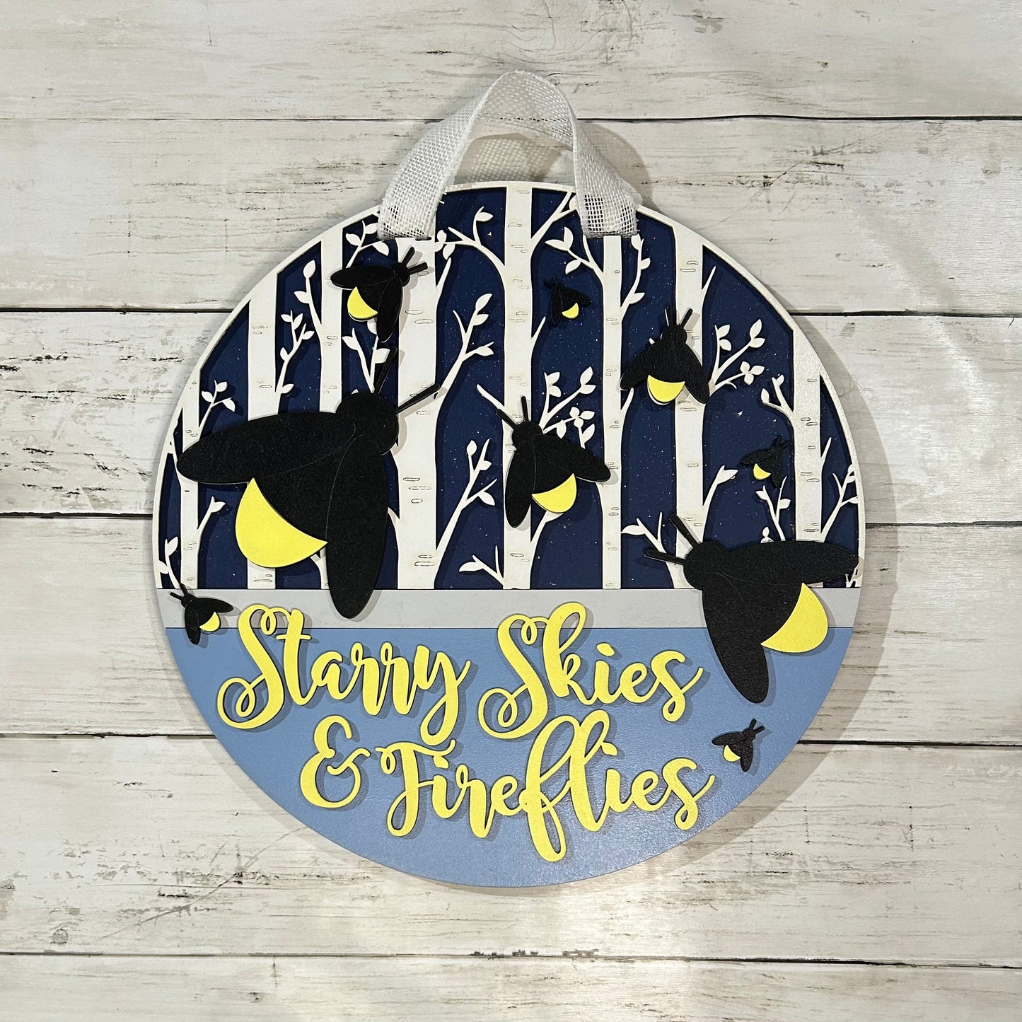 Starry Skies and Fireflies Door Hanger
