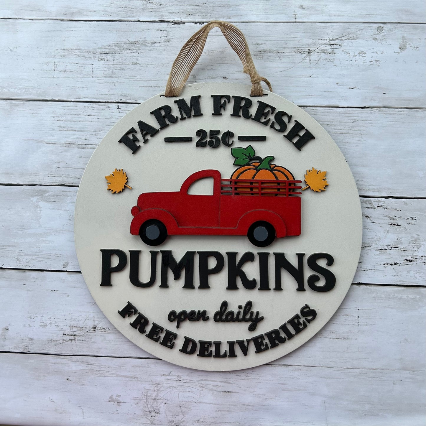 Farm Fresh Pumpkins Pickup Truck Door Hanger