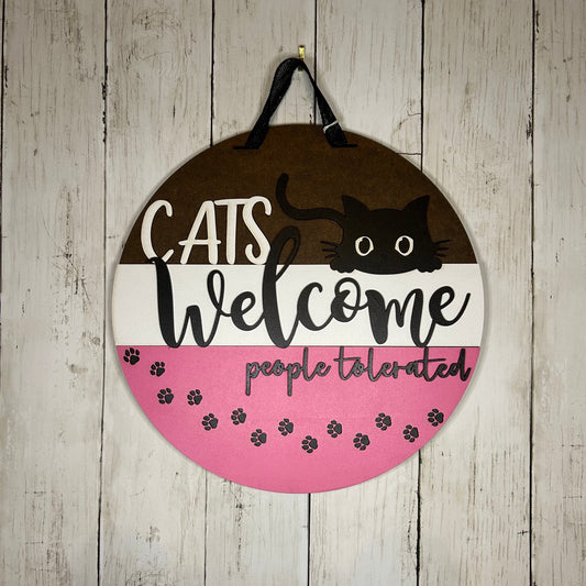 Cats Welcome Door Hanger