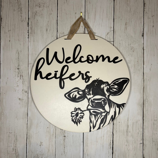 Welcome Heifers Door Hanger