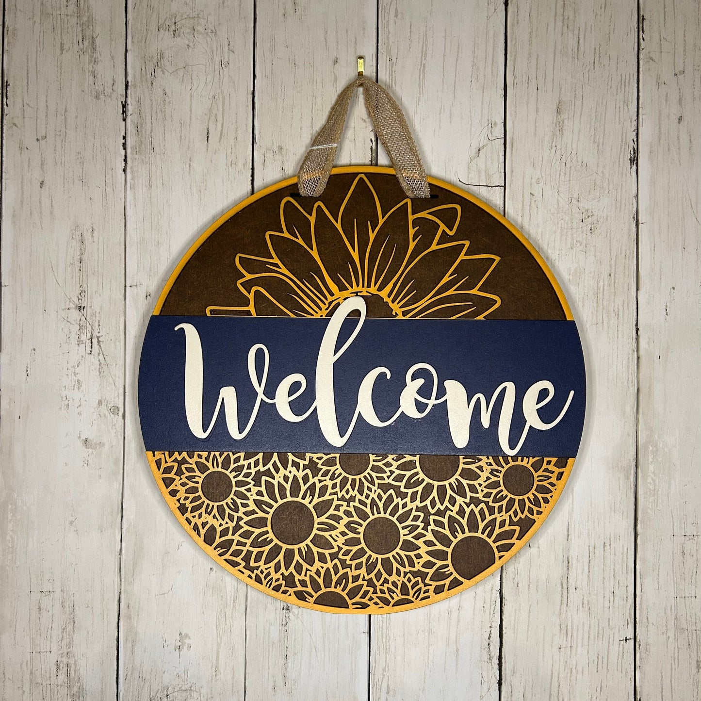 Welcome Sunflower Door Hanger